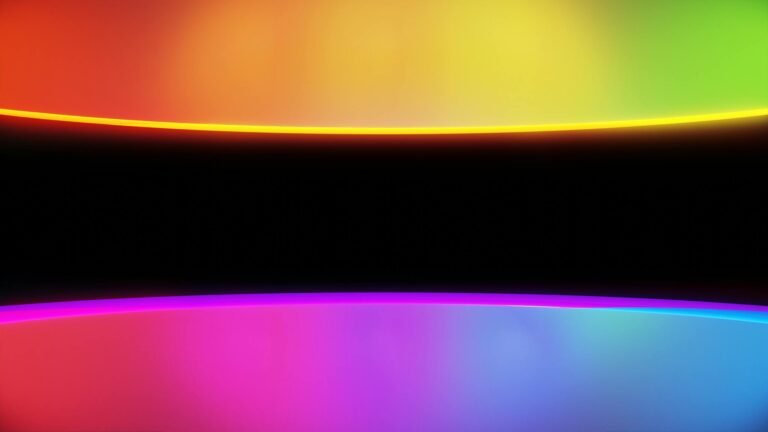 Colorful neon abstract background with rainbow hues and dynamic gradients.